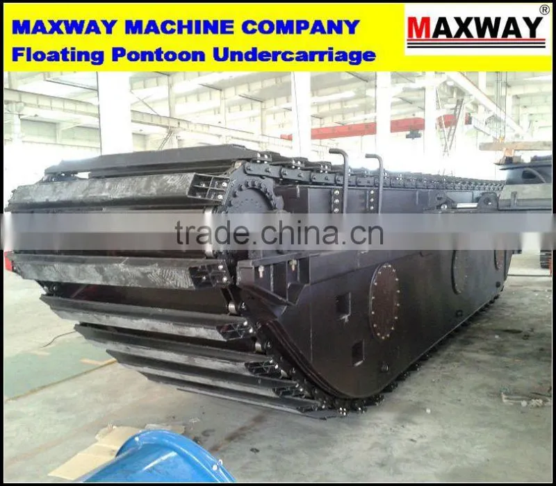 MAXWAY Swamp Excavator Pontoon Undercarriage with Additional Pontoon and Spud , Suitable to 20 to 23Ton Class Excavator