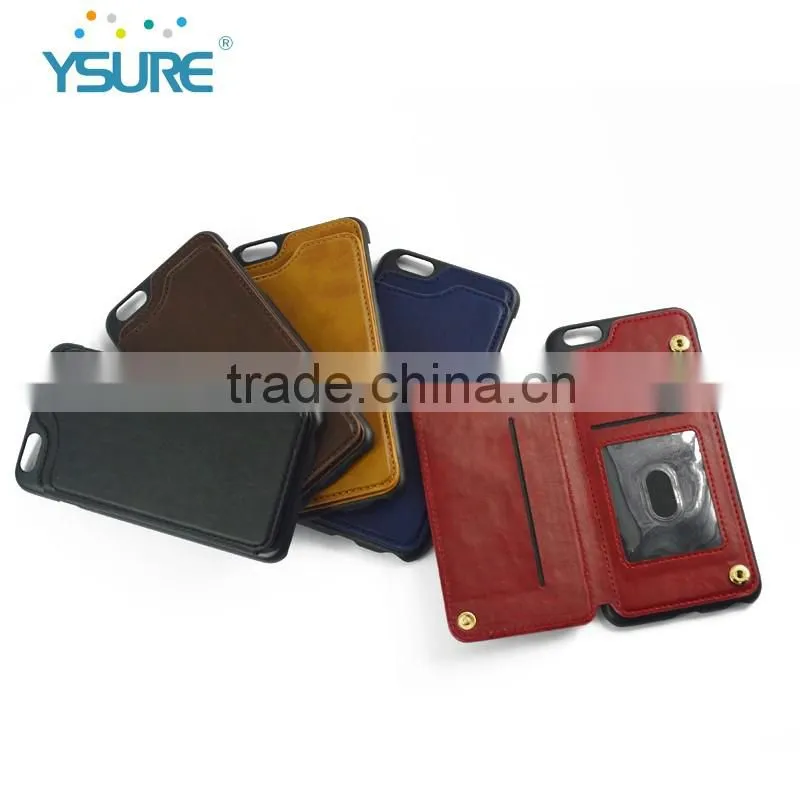 2016 Hot Sales New Style PU Leather Cases for iphone6 Back Cover with Card Slots