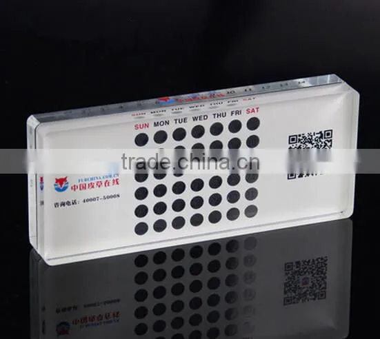 2016 acrylic desk calendar block