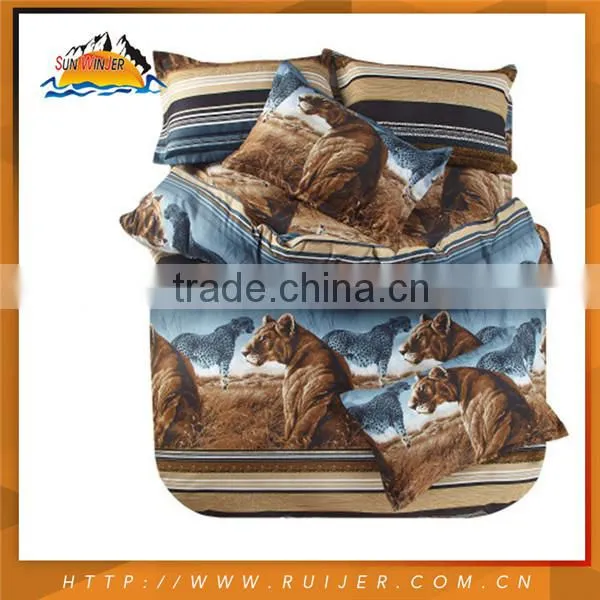 Reactive Printing Floral Design Colorful Quilt Bedspread Set