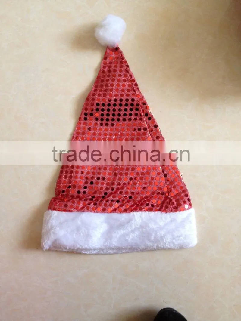 high quality blue custom made christmas santa hat with white stars