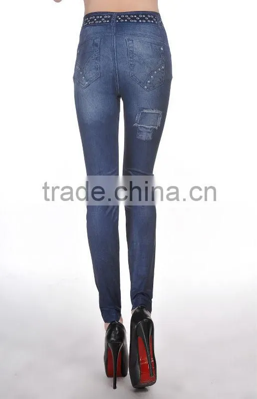 Fashion jean printed hot design wholesale women leggings tights