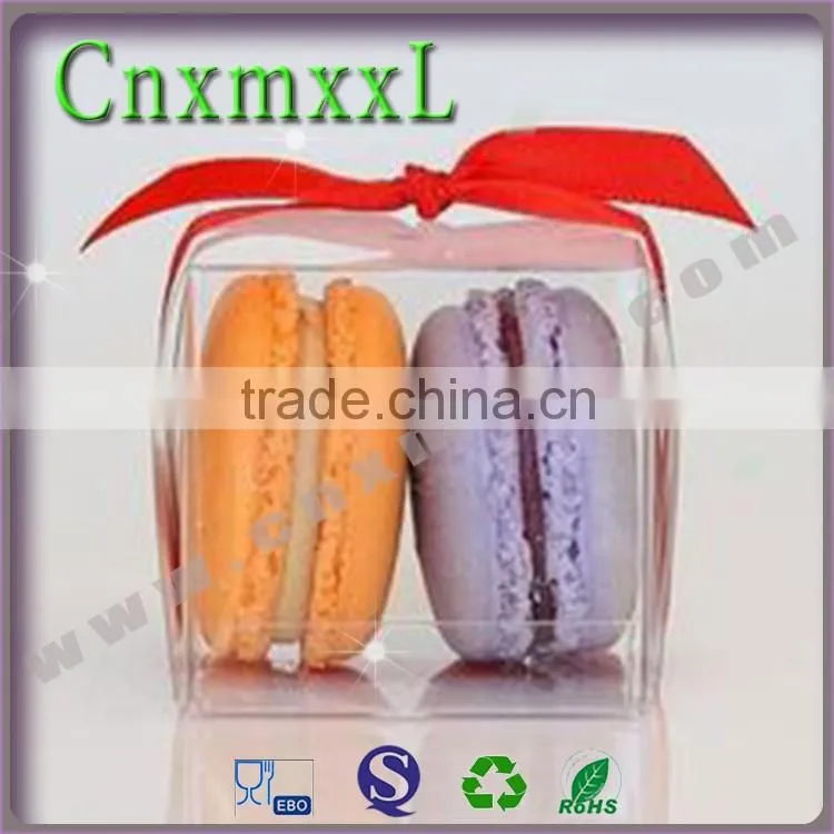 2-pack macaron clear plastic box