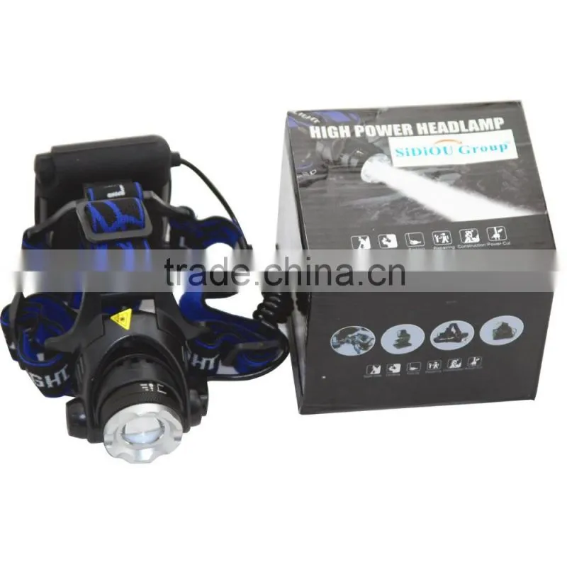 1200Lm Waterproof XML T6 Zoom LED Headlight Headlamp Head Lamp Light Zoomable Adjust Focus For Bicycle Camping Hiking