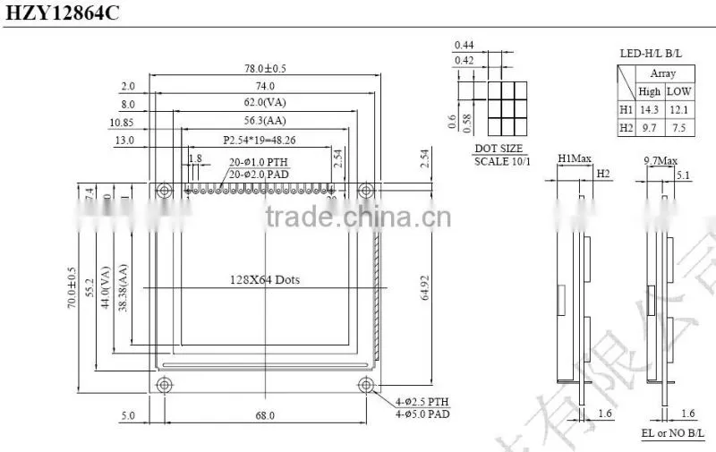 Provide 12864 LCM Type With NT7107 IC And 3.3V OEM ODM LCD Module