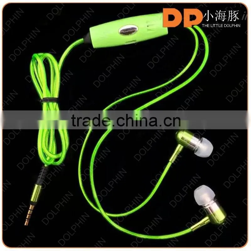 Cheap Fashion visible flow light EL earphone glow earbuds customized logo