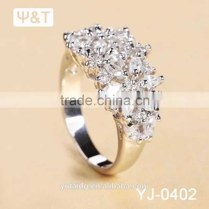 Jingli Jewelry Diamond Flower Shaped Silver Ring For Women (YJ-402)