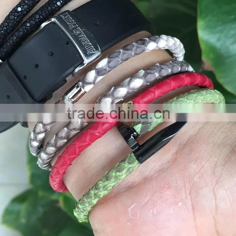 TOP QUALITY Stainless Steel python Nail Bracelet 18K gold Plated Women Jewelry Nail Screw Cuff Bangle