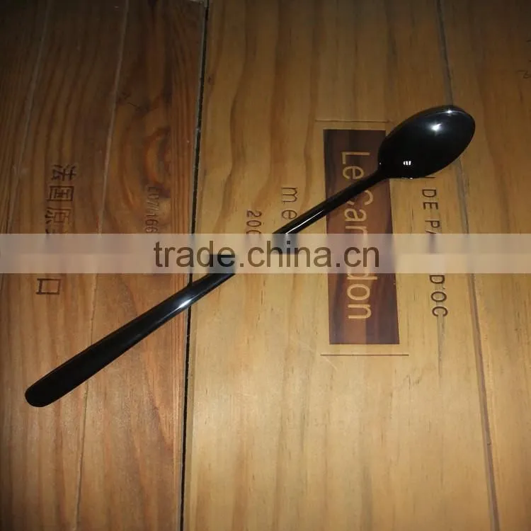 Dishwash safe food grade black Stainless steel long handle ice tea spoon