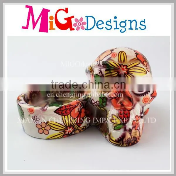 Great Skull Gift Ceramic Ashtray for Men Home Decor Idea OEM