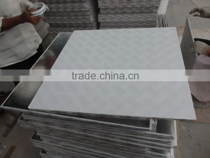 PVC vinyl faced gypsum ceiling tiles 600x600mm