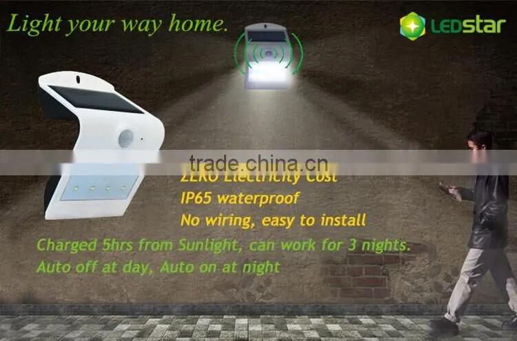 New 2016 3.7v solar light battery 0.8w monocrystalline silicon solar panel powerful solar light for garden