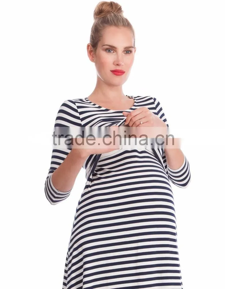 Slim Stripe Maternity Salwar Kameez Long sleeves
