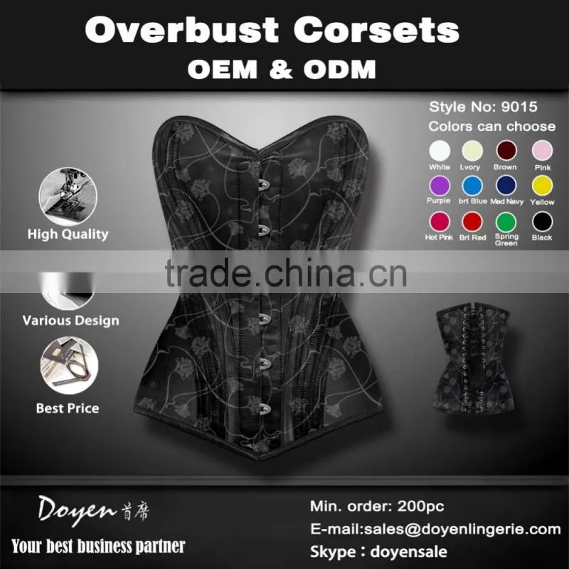 Guangzhou flower print latex corset manufacturer wetlook posturex corset