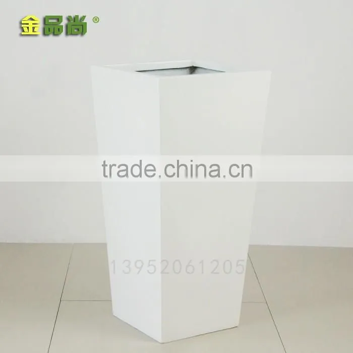 inclined matt black wholesale price poly fiber flower pots
