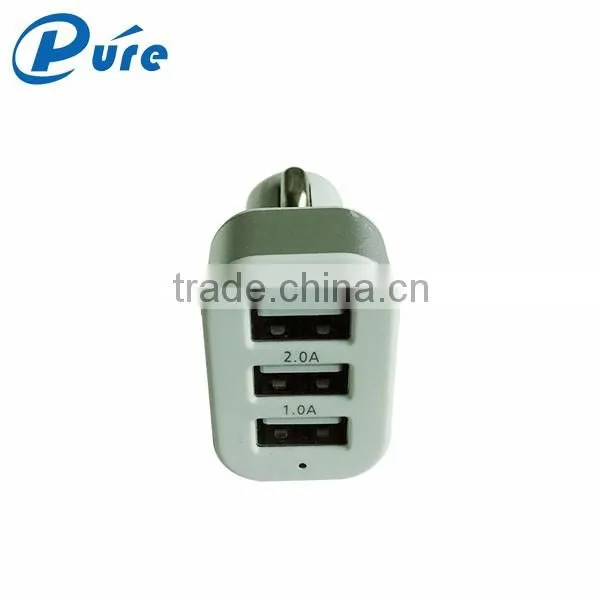Factory Direct Supply 3 USB Car Charger Wholesale,Smart Car USB Charger for iPhone