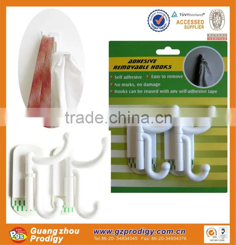 2017 new strong adhesive clothes hanger, plastic self adhesive hooks