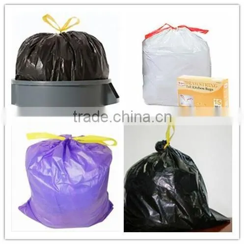 15 Ct 13 Gallon Commercial Kitchen Drawstring Trash Bag Garbage Bag Yard Clear