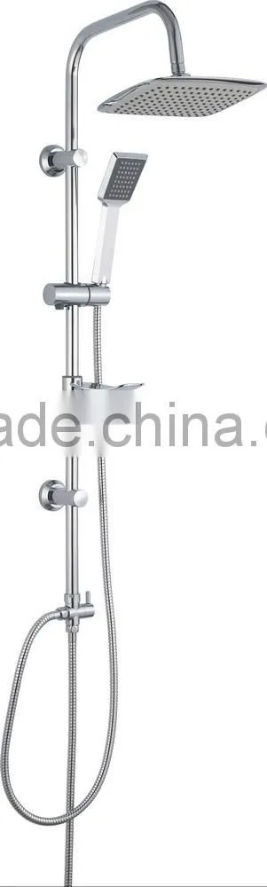 China Stainless Steel Tube Wall Mounted Bathroom Rain Shower Set