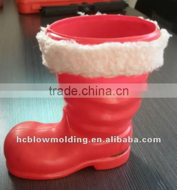 santa boot plastic flock, santa boot, chimney pick