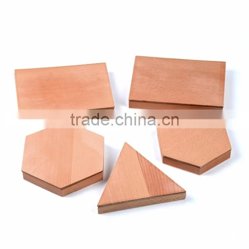 Wooden toy Montessori set Constructive Triangles With 5 Boxes