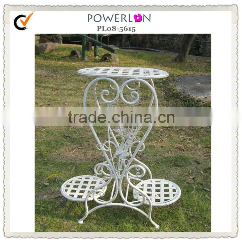 Outdoor 2 tier wrought iron plant stands