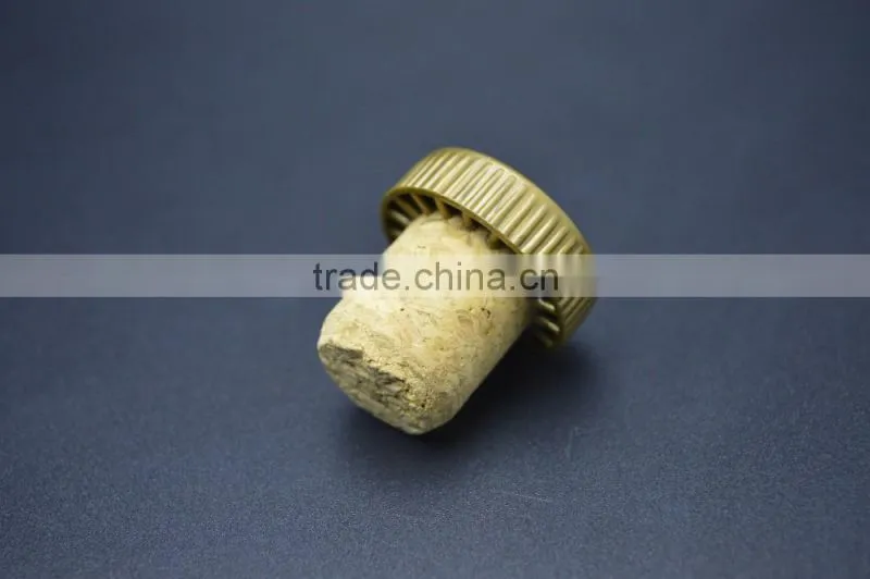Plastic top wood cork for glass wine bottle stopper