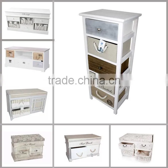 New Hand-woven Solid Wood Bathroom Modern Shoe Cabinet