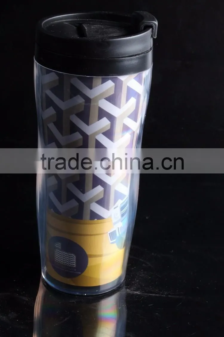 Plastic Double wall travel custom coffee mug