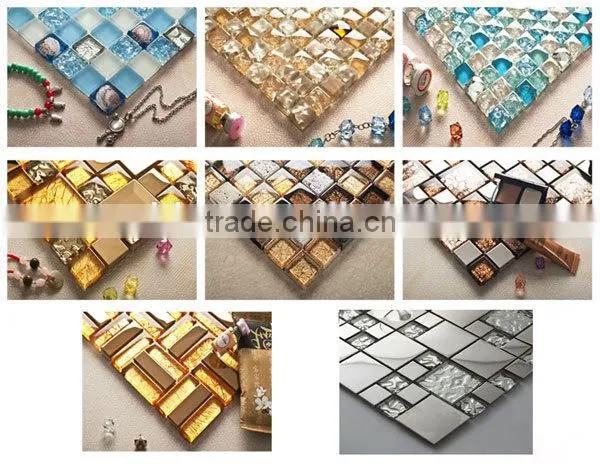 Waterjet deep green color marble stone mosaic tile