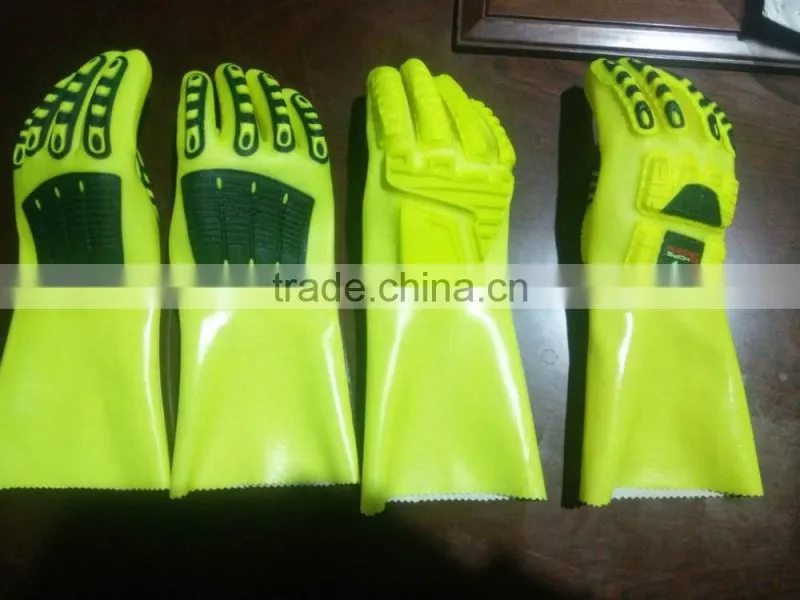 SunnyHope PVC coated oil resistant TPR Impact Gloves
