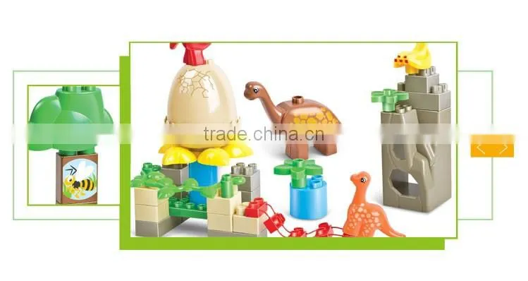 Educational diy kids building block game toy dinosaur king