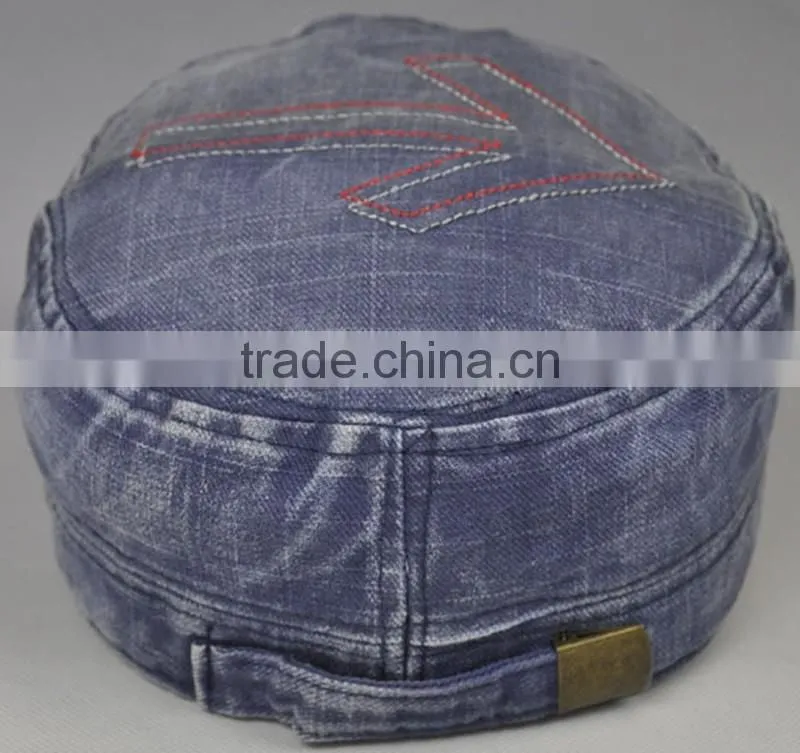 Shabby Denim Army Caps Custom Washed Military Hats With Your Own Design