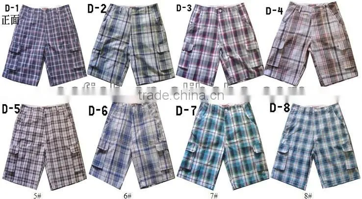 BZ-1025B Yarn-dyed Mens Check Shorts In Apparel