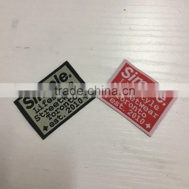 2017 high density damask clothing labels woven labels