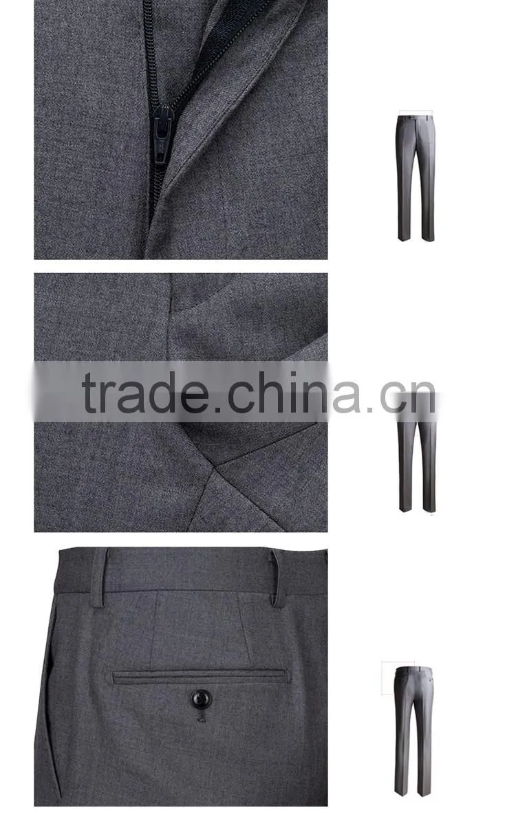 2017 new arrival light grey gents suits pant coat mens business & wedding suit