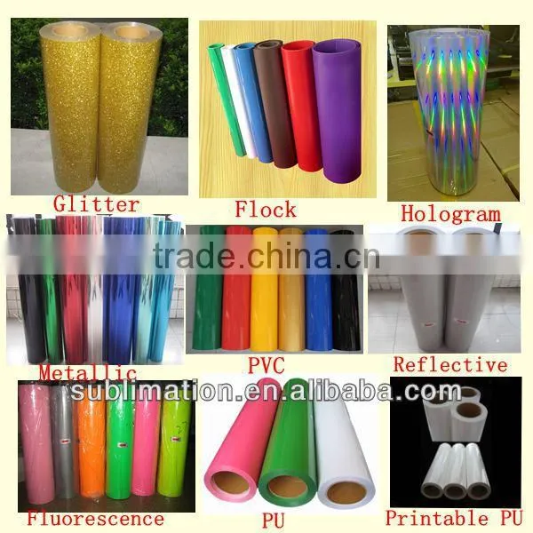 Korea quality best price 20" x 27yds pu glitter pvc reflective t-shirt printing roll film sheet heat transfer vinyl for clothing
