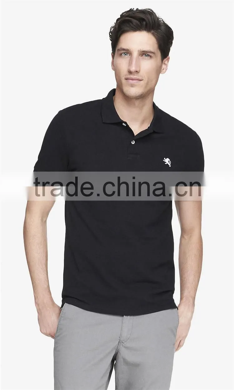 2015 new trendy mens slim fit pique polo t shirts with custom logo