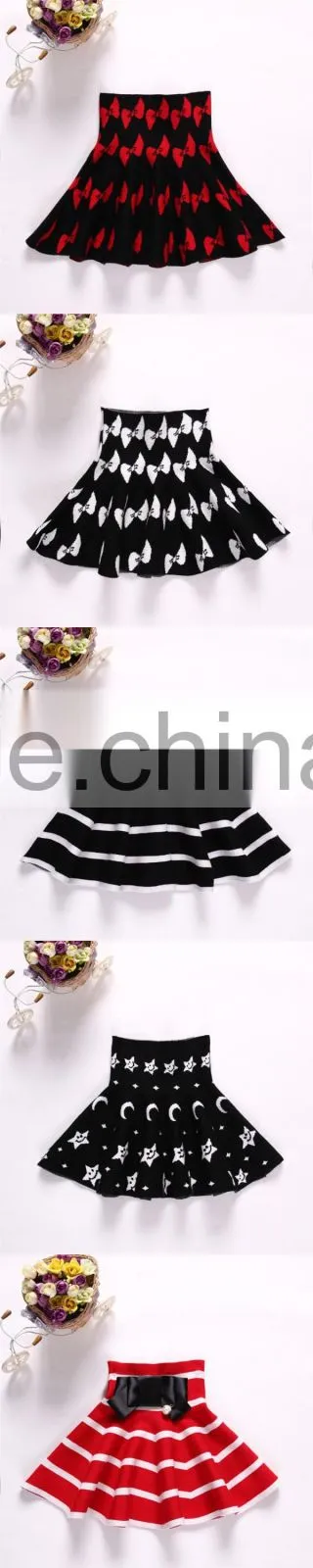 Fashion design girls winter black pleated school uniform mini skirts