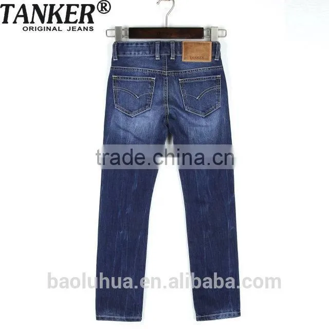 Dk blue OEM/Wholesale HIGH-END100% cotton jeans kids fashion jeans