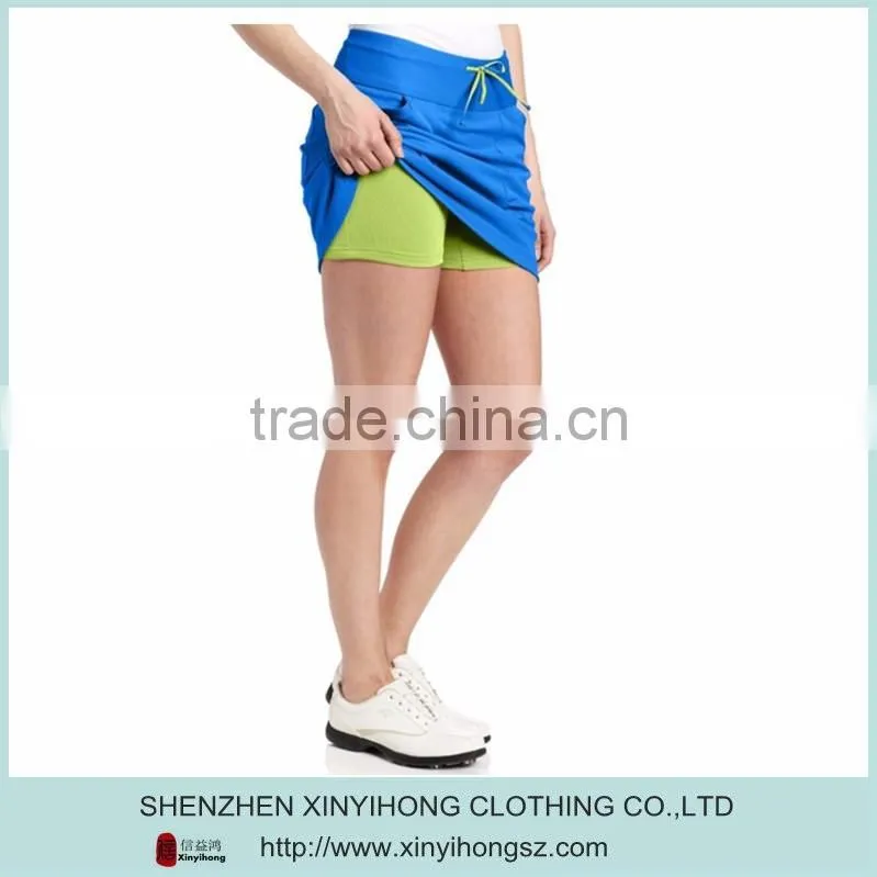 Tailored fit golf clothes ,golf skirts/ skorts with safety pants