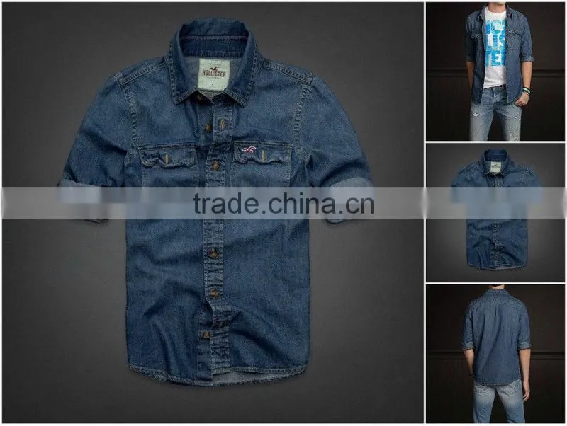 2016 MEN's denim shirt Size S M L XL