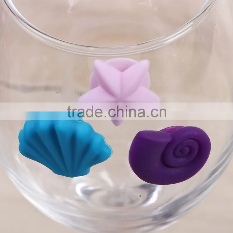 Wholesale Silicone Wine Glass Charms Multicolor Colorful Wine Glass Markers