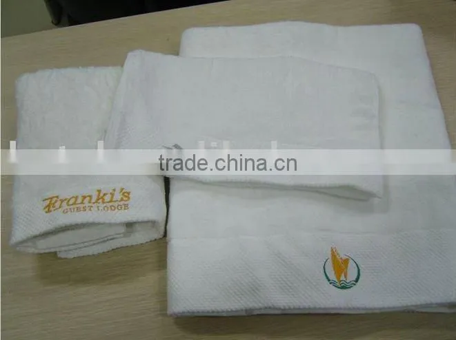 Custom logo hotel dobby border towels