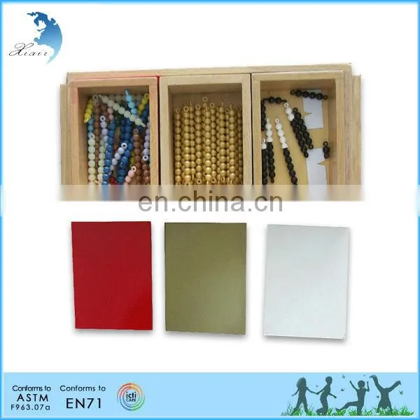 Preschool Wooden Educational Montessori Material EN71 Mathematic Toy Addition Snake Game - Connected Beads