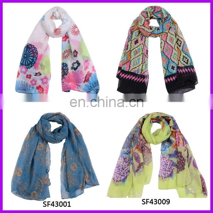 New Style Hot Hijab Sexy Women Scarf Shawl Floral Printed Chiffon Georgette Scarf