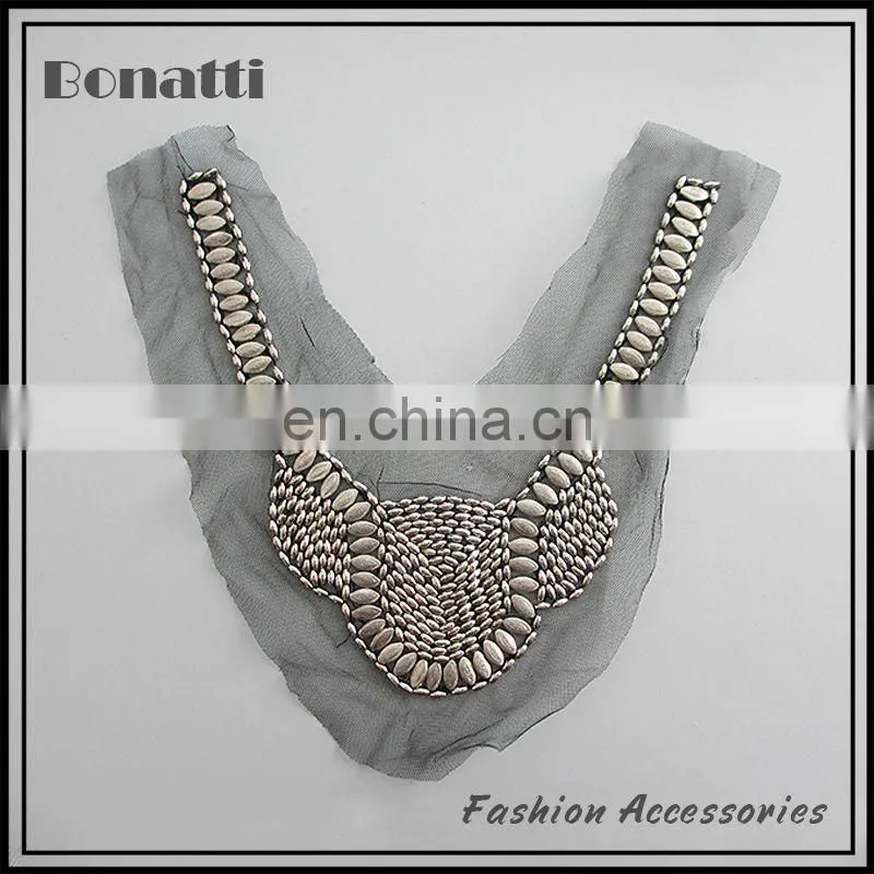 Fashion elegant ladies garment studs collar trims