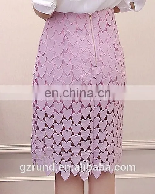 Latest Fashion High Waist Lace Heart Sweetly Skirt Mini Sexy Girl Night Club