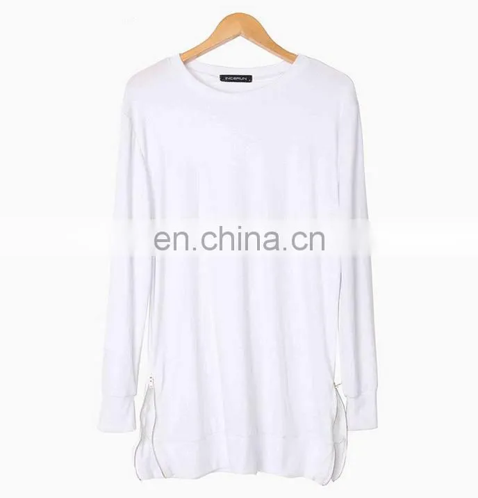 Alibaba Manufacturer Men's Long Sleeve Zip Sweatshirts Pullover Jumper Tee Tops T-shirt