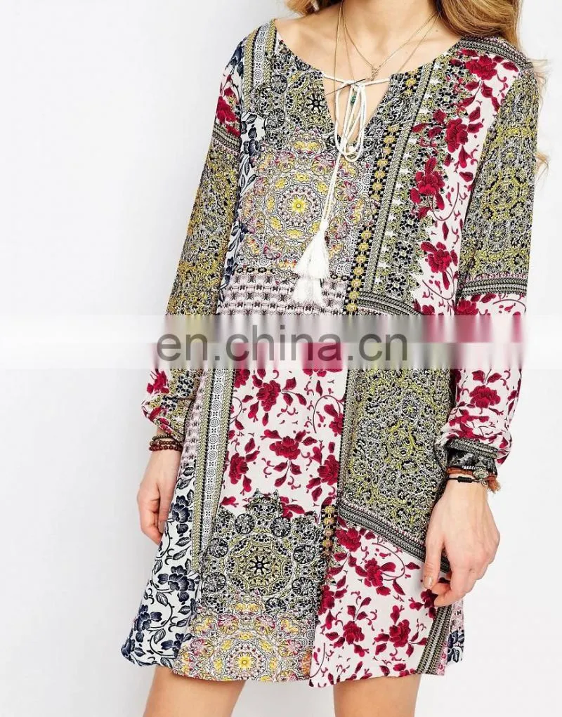 2016 Wholesale china printed dress women dress for sale